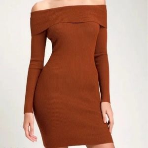 Lulus Mademoiselle Rust Brown Ribbed Medium